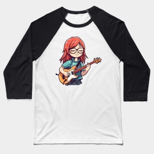A girl playing her favourite guitar Baseball T-Shirt